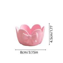 1pc Cream-Color Heart-Shaped Bow Storage Basket, Suitable For Storing Keys And Cosmetics At Entryway - A - View 6