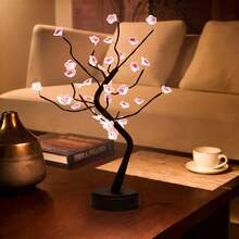 1pc 36LED Tree Lamp, Home Decor, Bedside Table Lamp, Plum Blossom Tree Lamp, Desk Lamp, For Living Room, Bedroom, Home, Office Lighting, Christmas Holiday Decor [Battery Operated] - Plum Blossom Tree Light - View 7
