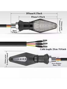 4 Piezas Luces Direccionales Led Para Motocicleta Doble Función - A - Ver 8