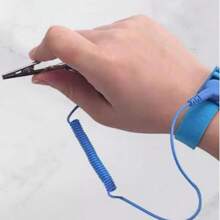 1.8M ESD Anti Static Wrist Strap, Adjustable Anti-Static Wristband With Alligator Clip, Corded Static Discharge Bracelet For Electronics Repair, Workshop, Lab - Blue - View 6