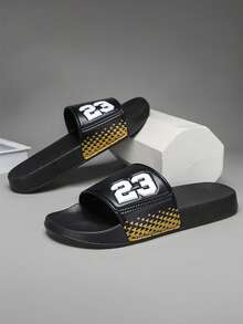 2026 Primavera/Verano Nuevas Pantuflas de Suela Blanda para Hombres, Talla 36-48, Antideslizantes y Resistentes al Desgaste, Suela Ligera y Elástica de EVA, Chanclas Casuales para Interiores, Sandalias de Playa para Exteriores - E-Negro - Ver 2