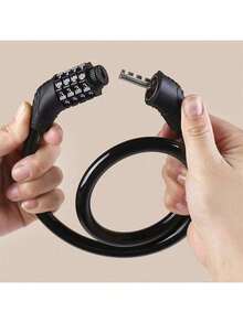 Gembok Sandi Anti-Pencurian Ringkas, Tidak Perlu Kunci, Kombinasi 4 Digit, Keamanan Lebih Tinggi. Bahan Bodi Gembok: Kabel Baja Kekuatan Tinggi/Paduan Baja Mangan, Anti-Potong, Cocok Untuk Jalanan Perkotaan (Toko Serba Ada, Kafe), Luar Ruangan - Beraneka warna - View 1