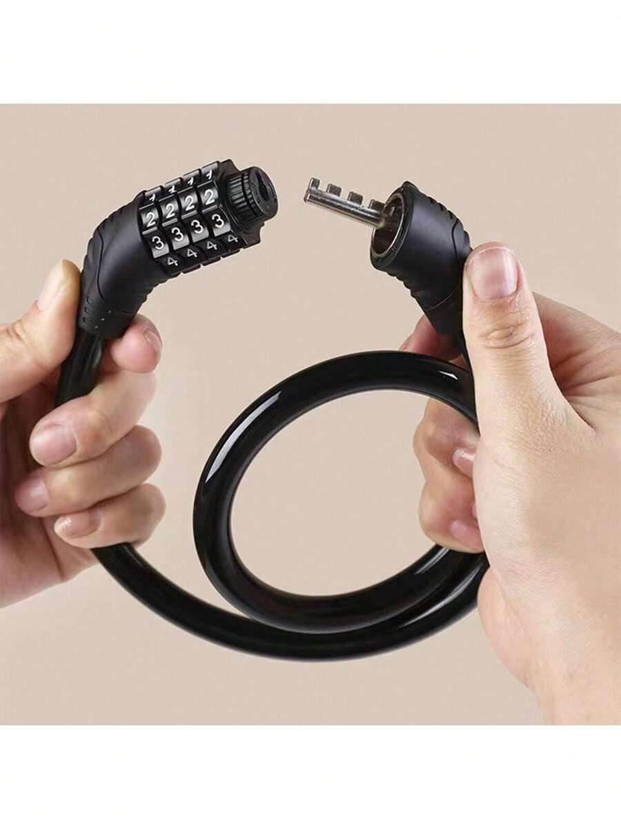 Gembok Sandi Anti-Pencurian Ringkas, Tidak Perlu Kunci, Kombinasi 4 Digit, Keamanan Lebih Tinggi. Bahan Bodi Gembok: Kabel Baja Kekuatan Tinggi/Paduan Baja Mangan, Anti-Potong, Cocok Untuk Jalanan Perkotaan (Toko Serba Ada, Kafe), Luar Ruangan - Beraneka warna - View 1