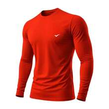 Thermal Shirt Second Skin T-Shirt UV Protection Compression Cold Heat Men's Blouse - Red - View 2