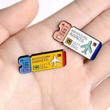 Ghim cài áo hình máy bay hoạt hình màu trắng dễ thương, ghim cài men không đối xứng sáng tạo, huy hiệu áo khoác denim, ghim cài ve áo ba lô. - trắng - Xem 7