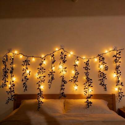 1 件 179 厘米人造黑绿色常春藤藤蔓，北欧风格墙饰，适用于室内/室外家居装饰、客厅、墙面、婚礼拱门、茶室、榻榻米墙面。