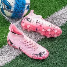 Giày bóng đá nam chính hãng, giày bóng đá chuyên nghiệp TF/FG cho bé trai, giày bóng đá trong nhà trên sân cỏ, giày bóng đá chống trượt cho bé gái và bé trai. - Hồng - Xem 5