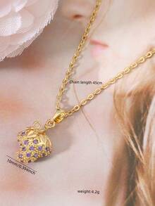 1. Mặt dây chuyền hình trái cây tinh tế, sáng tạo, đính đá Zirconia, phù hợp cho nữ giới đeo hàng ngày, đa năng và thời trang. - mặt dây chuyền trái cây - Xem 3
