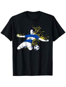 World Cup Full Body Protection El Salvador National Football Team Fan T-Shirt, Printed With The El Salvador Flag, A Perfect Choice For Football Enthusiasts. Simple And Elegant Football Tournament - màu đen - Xem 1