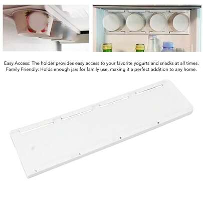 4er Joghurt Kühlschrankorganizer mit 3,75 Zoll breitem Mund, einfache Installation, platzsparend, Joghurt Schieber Halter für kleinen Kühlschrank, Kühlschrankorganizer