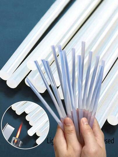 100pcs Mini Ultra-Clear Hot Melt Glue Sticks, 0.27CM X 10CM Transparent Hot Melt Glue, Smooth, Odorless, Strong Adhesion, Compatible With Most Glue Guns, Suitable For DIY, Arts, Crafts, Sealing, Woodworking, Plastic, Fabric, Ceramic