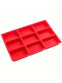 Bộ 2 khuôn silicon 9 ngăn hình chữ nhật màu đỏ, có thể tái sử dụng, dùng để làm bánh, sôcôla, đồ dùng nhà bếp. - Nhiều màu - Xem 10