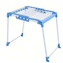 1 pieza Tendedero plegable con forma de ala, tendedero de ropa de pie para uso interior y exterior en el hogar, tendedero de gran tamaño. Ligero/Duradero, suministro de almacenamiento y organización de lavandería, adecuado para secado en el balcón, colgado de toallas en baños - Azul - Ver 4