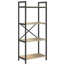 Roble Sonoma Madera de Ingenieria Libreria 56x34x133,5cm Biblioteca Almacenaje Organizacion Decoracion Moderno Estable Sala de Estar Dormitorio Cocina Pasillo Recibidor Interior - Marrón - Ver 2