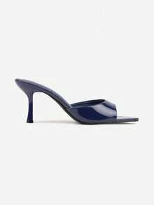 Sandalias de tacón con punta afilada para mujer - Sandalias suaves y elegantes para eventos/fiestas de verano - Azul Marino - Ver 3