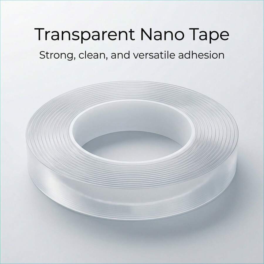 2-Sided Nano Tape, 1 Roll Transparent Waterproof Reusable Strong Adhesive Tape, Multi-Purpose Sticky Tape For Home & Office