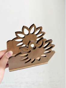 1 pezzo Portaposate in legno a forma di girasole con un design rustico affascinante, organizzatore perfetto per scatola di fazzoletti per il bancone della cucina, decorazione per il tavolo da pranzo, soluzione di archiviazione domestica per tovaglioli, carta e menu, elegante dispenser di tovaglioli per la casa - Multicolore - Visualizzare 9