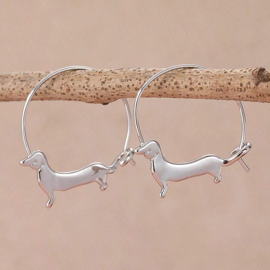 Cute Mini Sausage Shaped Earrings, Suitable For Holiday Parties, Exquisite Jewelry Gift For Her - Silver - View 1