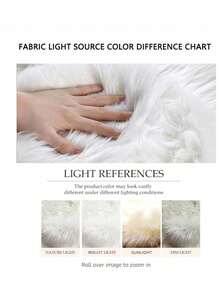 1 pieza Alfombra de estilo minimalista moderno de lana sintética con forma irregular, alfombra tejida suave y esponjosa, fácil de limpiar y almacenar, adecuada para sala de estar, dormitorio, silla, sofá, mesita de noche, tocador, decoración del hogar, estilo Ins, para todo el año - Blanco - Ver 7