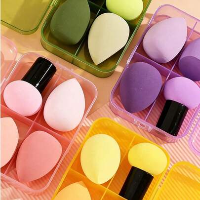 1pc Multi-Functional Makeup And Beauty Essentials Storage Box, Optional With Makeup Sponge - Transparent, Lightweight Lipstick, Lash, Sponge Storage Box - Ideal For Bathroom Storage To Create Flawless Makeup Look - Versatile For Wet And Dry Makeup Tools - Durable Material - Multi-Pack