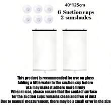 2 tấm rèm cuốn tự động màu bạc cản sáng, rèm che nắng di động có giác hút, không cần lắp đặt, bảo vệ sự riêng tư trong văn phòng, nhà ở, nhà bếp. - Bạc - Xem 14