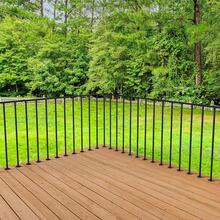 Deck Railing Kit, Metal Porch Railing With Right-Angle Connectors For Flat Surfaces, Outdoor Guard Rail Handrail For Deck, Balcony, Patio, Black - Black - View 6