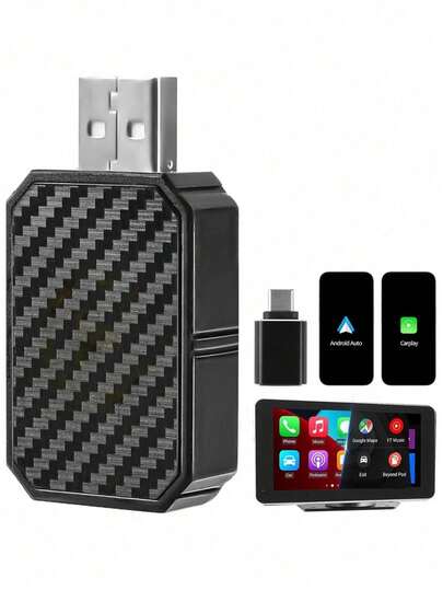 2-In-1 Wireless CarPlay Adapter, Mini Stable Smallest Wireless CarPlay Adapter, Bluetooth Connection, Plug And Play, No Latency, Compatible With IPhone And Android Auto