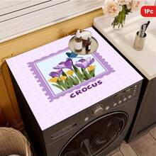 1pc Washing Machine & Dryer Top Pad, Diatomite, Washing Machine Dust Cover, Kitchen Accessory, Anti-Slip, Suitable For Laundry Room, Bathroom, Home Decor And Room Decor, Multiple Styles Available - Saffron - View 5