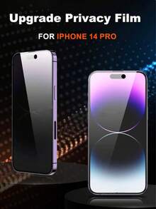 1pc Privacy Screen Protector, For IPhone 17/17Pro/17Promax/16/16 Pro Max, Anti-Peeping Tempered Glass Protective Case, Anti-Scratch, Anti-Fall, Anti-Oil Coating - Black - View 4