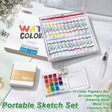 24 Colors Watercolor Paint Set, Detail Paint Brush Included, Watercolor Paints, Painting Sets, Art Supplies For Painting, Travel Watercolor Set, Amateur Hobbyists(Sets) - Sets - View 9