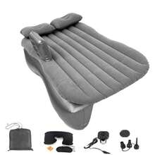 Colchón inflable para asiento trasero con bomba de aire 53 x 32.5 pulgadas portátil grueso para coche viajes camping cama cama cama hinchable para coche pequeño SUV universal - Colchn de coche gris - Ver 1
