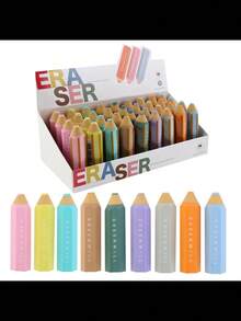 1 pezzo/9 pezzi/36 pezzi Gomme da cancellare a forma di matita esagonale e arcobaleno, gomme da disegno morbide e colorate in rosa/verde/giallo/blu/viola con motivo a cuore, pulite e senza residui, flessibili e pratiche, compatte e portatili, adatte per studenti, impiegati, ottimo per compiti scolastici/domestici/ufficio, regalo ideale per fidanzate/amici/compagni di classe, gomme da disegno, articoli da regalo, forniture per il ritorno a scuola, regali di Ognissanti - multicolore - Visualizzare 3