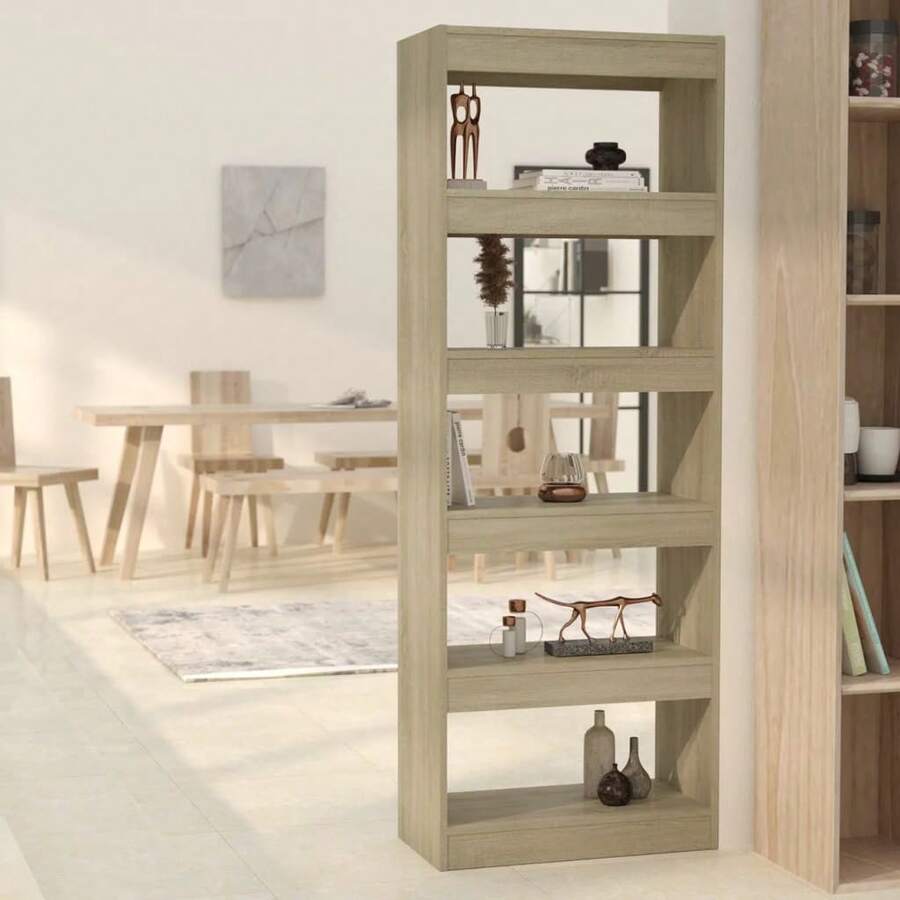Bücherregal/Raumteiler Sonoma-Eiche 60x30x166 cm Holzwerkstoff - Braun - Übersicht 1