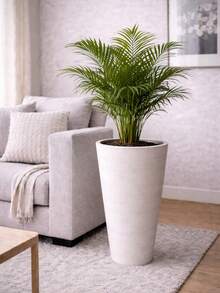 Round Column Plant Pot Grafiato In Resistant Polyethylene With UV Protection Does Not Fade - 沙 - 查看 8