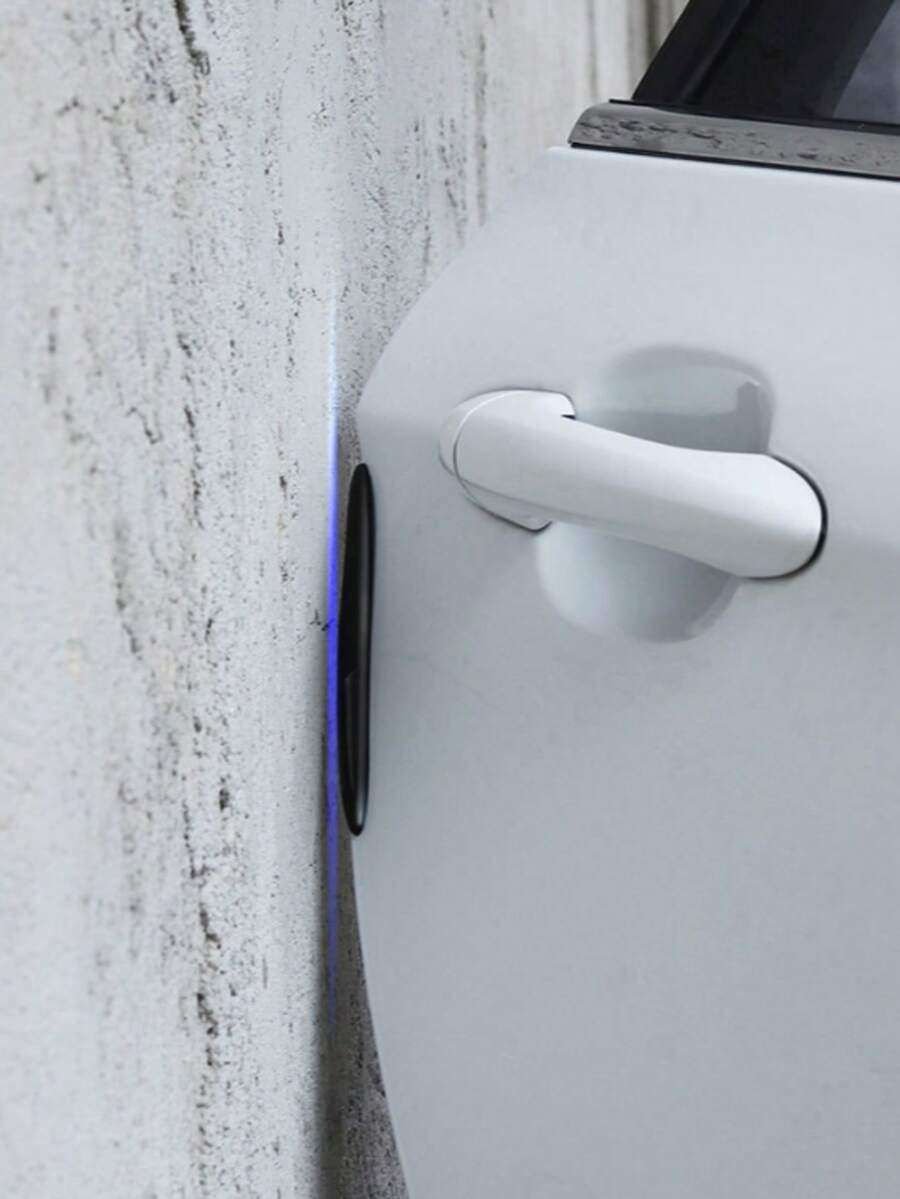 4条软橡胶汽车保险杠贴条，防刮自粘保险杠贴纸，车门保险杠硅胶贴条，耐热，通用黑色 - 黑色 - 查看 1