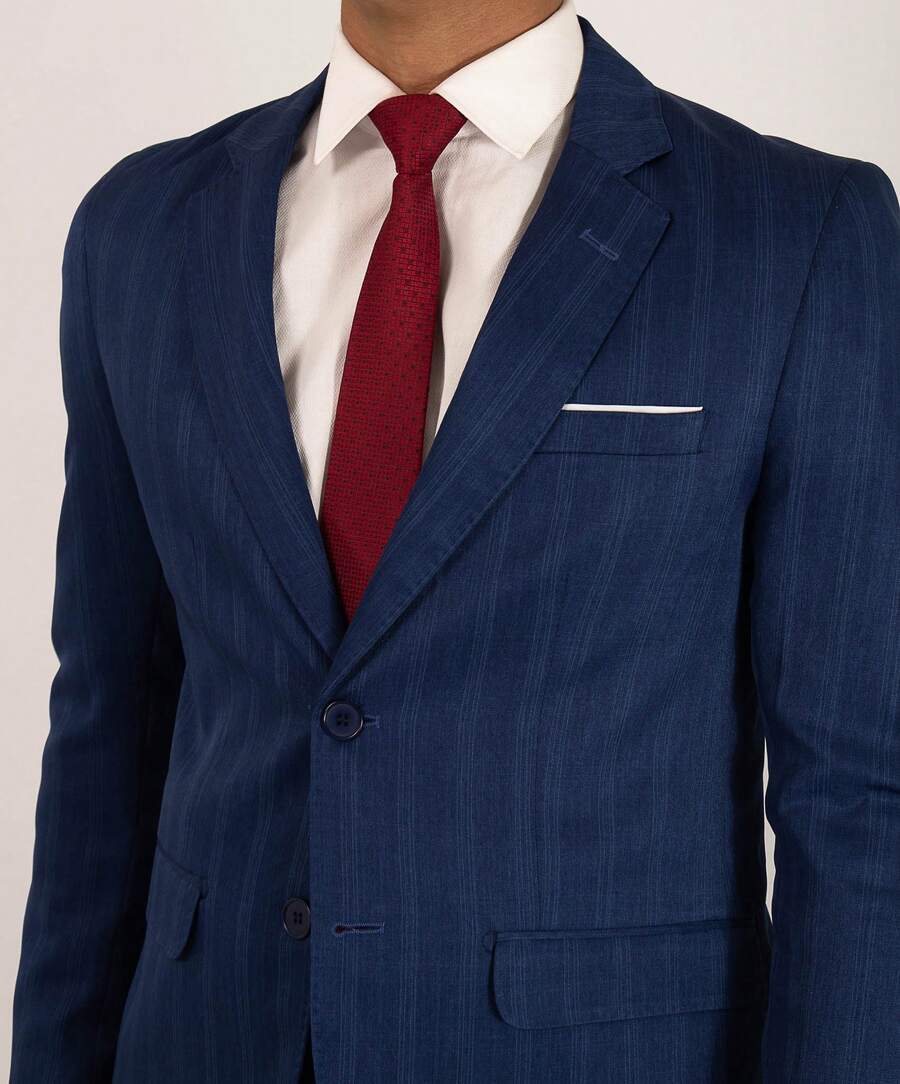 Men's Italian Cut Suit, Blue Check Fabric, Premium Tailoring. For Parties, Work, And Church. - Màu xanh lam - Xem 1