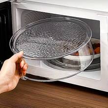 1pc Multifunctional Microwave Splash Guard - Heat Resistant Up To 200°C, 360° Splash-Proof Design, Stackable Plastic Food Cover, Ideal For Protecting Vegetables And Fruits - Multicolor - View 9
