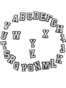 26pcs Black & White Letter Shoe Charms, PVC Material, Shoe Decorations, Alphabet DIY Decorative Clips Accessories - Black and White Letters - View 2