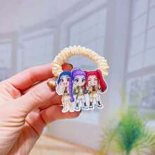 Dây buộc tóc phong cách Kpop với mặt dây chuyền acrylic, in hình nhân vật hoạt hình dễ thương, dây buộc tóc co giãn dùng cho các kiểu tóc hàng ngày. - Phong cách ngẫu nhiên - Xem 8