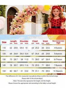 1 bộ trang phục hóa trang chấm bi đỏ cho bé gái dự lễ hội Carnival/Lễ Phục Sinh kèm mặt nạ mắt. - Đỏ - Xem 2