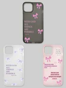 3件套宗教文字蝴蝶手机壳，多巴胺柔和蝴蝶和圣经经文元素，兼容 17 Pro Max/ 17/ 17 Pro/ 11/ 15/ 15 Pro Max/ 14/ 14 Pro/ 14 Pro Max/ 15 Plus/ 14 Plus/ 13 Pro Max/ 16 Pro/ 16 Plus/ Air/ 16 Pro Max - 彩色 - 查看 33