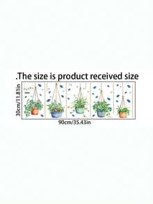 Spring Self-Adhesive Hanging Plants Window Stickers | Green Plant Hanging Window Stickers For Living Room, Bedroom, Bathroom, Kitchen, Window Decor - Multicolor - View 11