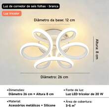 Modern LED Ceiling Light / Chandelier For Hallway, Living Room, Bedroom And Kitchen - White - View 9