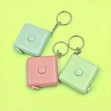 1pc Best-Selling Compact Square Retractable Tape Measure Keychain - Auto-Retract, Portable Mini Size, Suitable For Clothing And Body Measurement, Available In 3 Colors. This Tape Measure Is Very Suitable For Body Measurement And Can Be Used All Year Round. - Multicolor - View 3