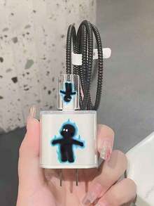 5pcs Flame Man TPU Charging Cable/Data Line Protector, Suitable Compatible With Apple 18W/20W Fast Charger Adapter Protective Case - Multicolor - View 5