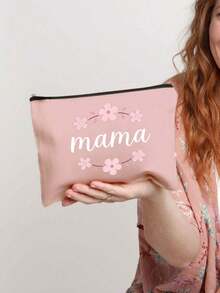 Mother's Day Themed Makeup Bag,Floral Design With "Mama" Text, Mother's Gift,Female Travel Cosmetic Bag Toiletries, Diy Storage Bag,Portable Foldable Storage Bag, Suitable For Personal Travel Cosmetics Storage, Travel Small Bag Wash Bag,Travel Cosmetic Tools, Birthday Gift, Travel Essentials And Dormitory Essentials To Meet Daily Travel Needs,Ideal Gift For Her, Mother's Day Gift, Graduation Gifts, Travel Gift, Easter Gifts - Multicolor - View 13