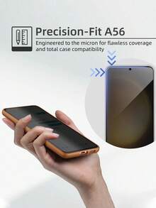 适用于三星 Galaxy A56 5G 的 2 片装 9H 硬度隐私钢化玻璃屏幕保护膜，亮面设计，保护隐私，防碎裂，防指纹，全覆盖屏幕。日常使用、办公和居家环境必备的屏幕保护膜。隐私屏幕保护膜，手机屏幕保护膜，手机配件，防水，防震，防摔，防刮花 - 黑色 - 查看 4