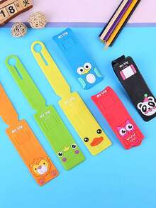 Vibrant Cartoon Silicone Luggage Tag - Cute Flight Attendant Design With "My Travel" And "My Bag" Labels, Foldable Travel Bag Accessory For Boarding Pass And Checked Luggage, Durable And Fun Luggage Tag Accessory - Multicolor - View 2