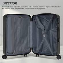 Hard-Shell Luggage Set | 20-Inch Carry-On (Cabin), 24-Inch Medium Checked Bag, 28-Inch Large Checked Bag | ABS+PC, 360° Quiet Wheels, Combination Lock | For Holidays, Business, Family & Weekends - Grey - View 5