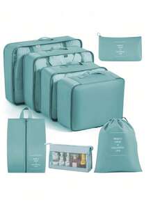 10/1pc Travel Storage Set, Includes Toiletry Bag, Makeup Bag, Underwear Storage Bag, Shoe Bag, Clothing Storage Bag. Can Store Clothes, Toiletries, Cosmetics, Makeup Brushes, Skincare Products, Phones And Various Small Items. Overall Bohemian Style, Suitable For Travel, Beach Vacation, Campus Life, Winter Travel And Back To School. - View 11